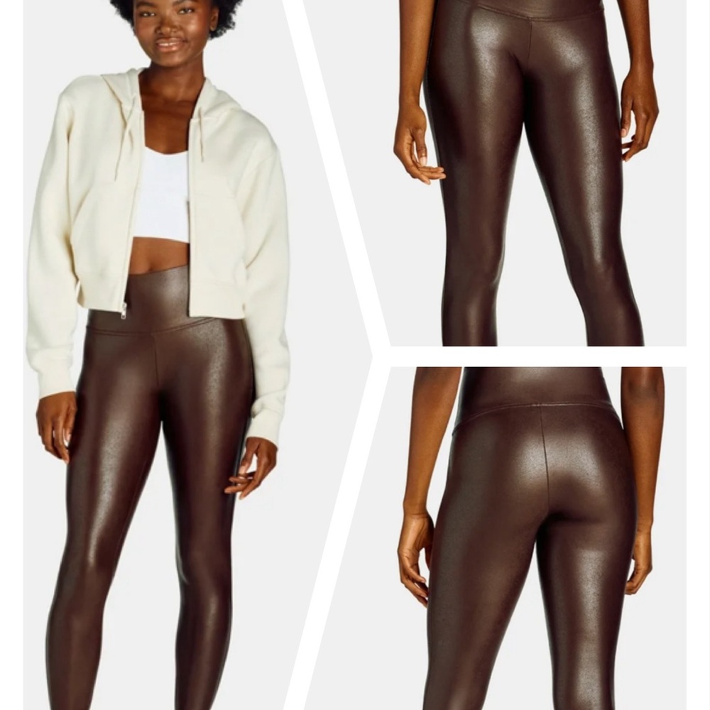 Time and Tru Brown Faux Leather Leggings